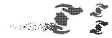 Ev bakım el harcanmış piksel noktalı resim simgesi