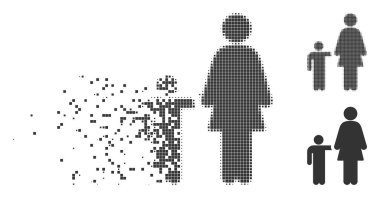 Anne Çocuk piksel noktalı resim simgesi eriterek