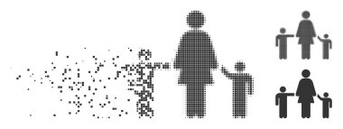 Anne Çocuk piksel noktalı resim simgesi rendelenmiş