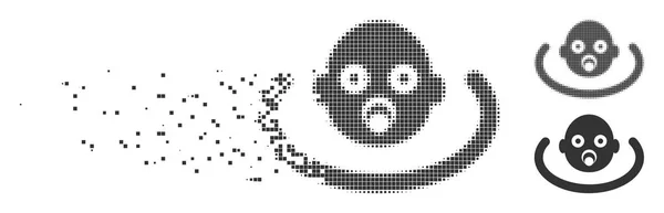 Environnement bébé Pixel décomposé Icône demi-teinte — Image vectorielle
