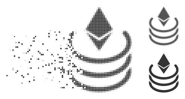 Ethereum-Portal löste Pixel-Halbton-Symbol auf — Stockvektor
