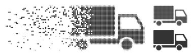 Kaybolan piksel yarı ton teslim kamyon simgesi