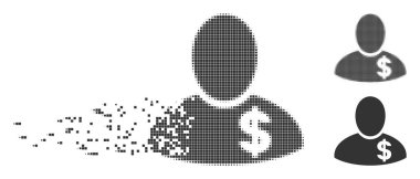 Kırık piksel yarı ton yatırımcı simgesi