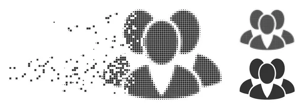 Dissipated Pixel Halftone Clients Icon — Stock Vector