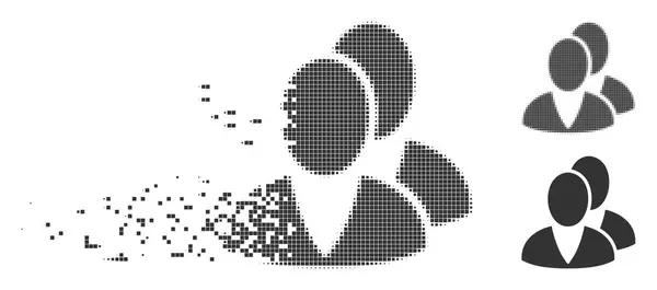 Иконка Пользователя Серого Вектора Растворенных Пикселированных Полутонах Целых Неповрежденных Версиях — стоковый вектор