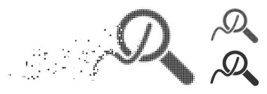 Parçalanmış piksel yarı ton keşfetmek grafikler simgesi