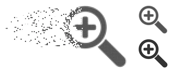 Zoom mezzitoni pixel scomparsa nell'icona — Vettoriale Stock