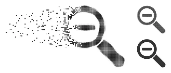 Pixel dissolvido meio-tom Zoom para fora ícone — Vetor de Stock