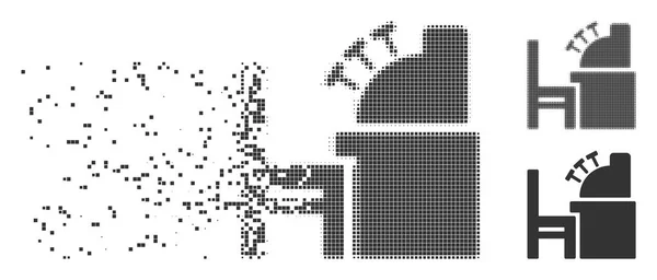 Oficina de contabilidad fracturado Pixel Icono de medio tono — Vector de stock