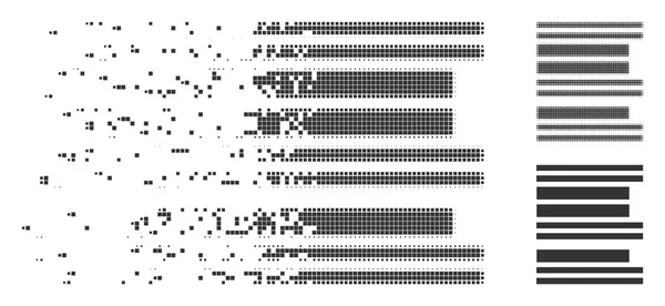 Código de barras Destructed Pixel Icono de medio tono — Vector de stock