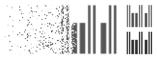 Barcode fragmentiert Pixel Halbton-Symbol — Stockvektor