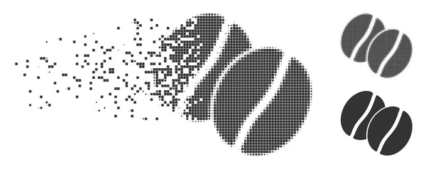 커피 콩 픽셀 하프톤 아이콘 이동 — 스톡 벡터