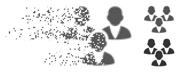 Klantgroep verwoest Pixel Halftone pictogram — Stockvector