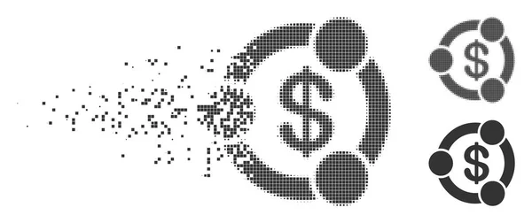 Współpraca finansowa złamania piksela rastra ikona — Wektor stockowy