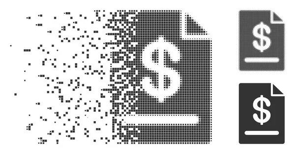Icône de demi-teinte de pixel dissous de facture — Image vectorielle