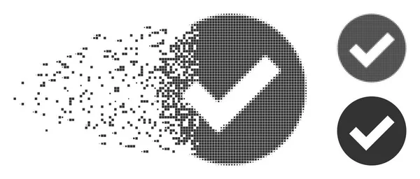 Icône de demi-teinte de pixel fragmentée OK — Image vectorielle