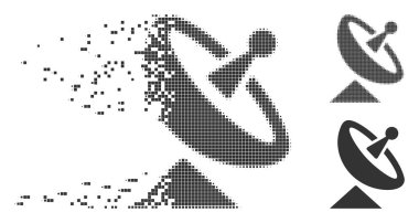 Dağınık piksel noktalı resim anten simgesi