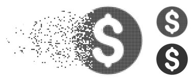 Piksel yarı ton sikke simge zarar