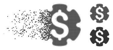 Dağınık piksel yarı ton mali ayarlar dişli simgesini