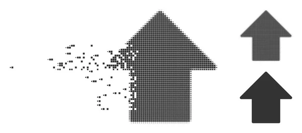 Por Pixel félárnyék nyíl ikon fel — Stock Vector