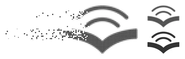 Aufgelöstes Pixel-Halbtonhörbuch-Symbol — Stockvektor