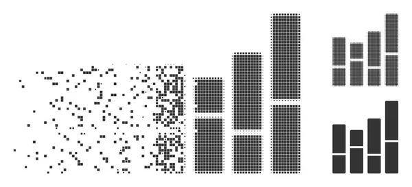 Aufgelöstes Pixel-Balkendiagramm-Symbol — Stockvektor