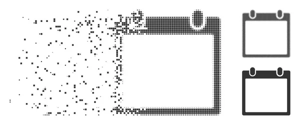Фрагментированная икона "Календарь полутонов пикселей" — стоковый вектор