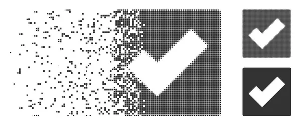 Zerstörtes Pixel-Halfone-Kontrollsymbol — Stockvektor