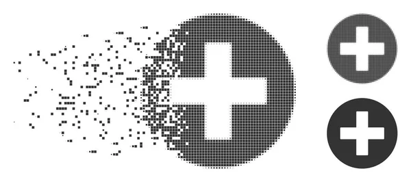 Desapareciendo Pixel Halftone Crear icono — Vector de stock