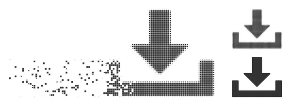Fragmentiertes Pixel-Halbton-Symbol zum Herunterladen — Stockvektor