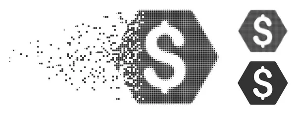 Ontbonden Pixel Halftone Financiën pictogram — Stockvector