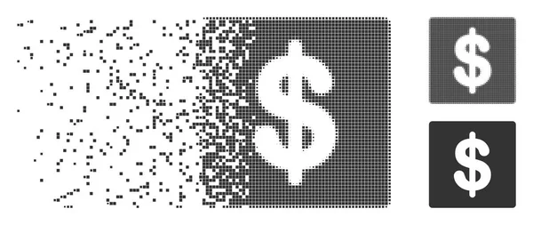 Gefragmenteerde Pixel Halftone financiële pictogram — Stockvector