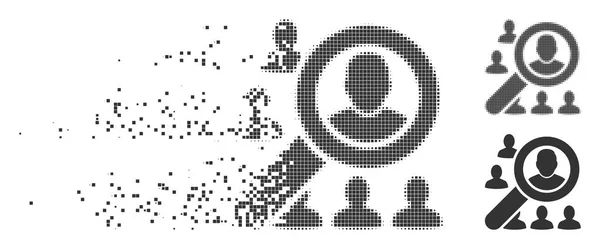 Pixel dispersé Halftone Find User Icon — Image vectorielle