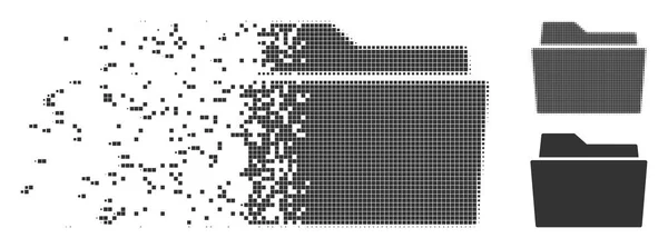 Szürke Vektor Dosszié Ikon Ban Feloszlott Pixelated Félárnyék Sértetlen Egész — Stock Vector