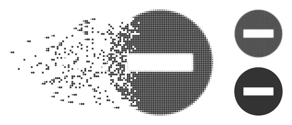 Icône interdite de demi-ton de pixel fracturé — Image vectorielle