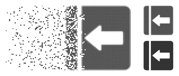 Bewegende Pixel Halftone Menu links pictogram verbergen — Stockvector