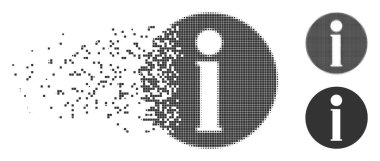 Tahribe piksel yarı ton bilgi simgesi