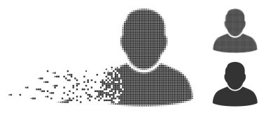 Kırık piksel yarı ton Kullanıcı simgesi