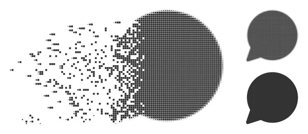 Icône de ballon d'indice de demi-teinte de pixel disparaissant — Image vectorielle