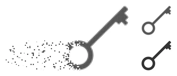 Gebrochenes Pixelhalbton-Schlüsselsymbol — Stockvektor