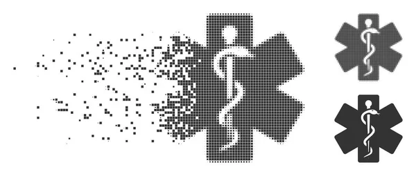 Znikające pikseli rastra życia gwiazdy medycznych godło ikona — Wektor stockowy