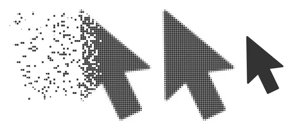 Beschädigtes Pixel-Mauszeiger-Symbol — Stockvektor