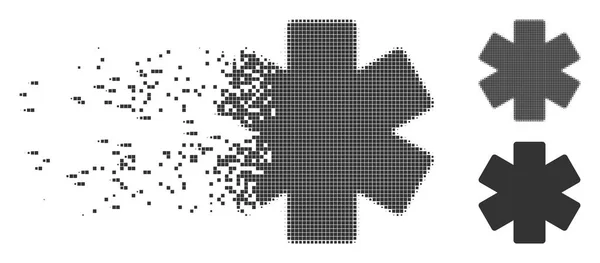 Meio-tom de pixel decomposto Multiplique o ícone da operação matemática — Vetor de Stock