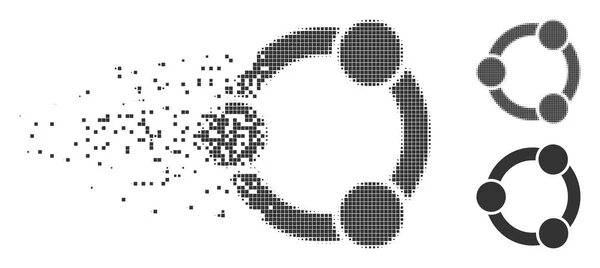 Τεμαχισμένο Pixel ράστερ δίκτυο σχέσεων εικονίδιο — Διανυσματικό Αρχείο