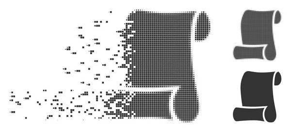 灰尘像素半色调纸卷图标 — 图库矢量图片