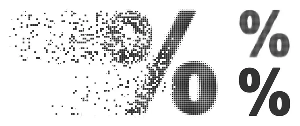 Aufgelöstes Pixel-Halbprozent-Symbol — Stockvektor