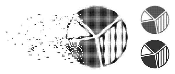 Icône de graphique à secteurs de demi-tons de pixel de poussière — Image vectorielle