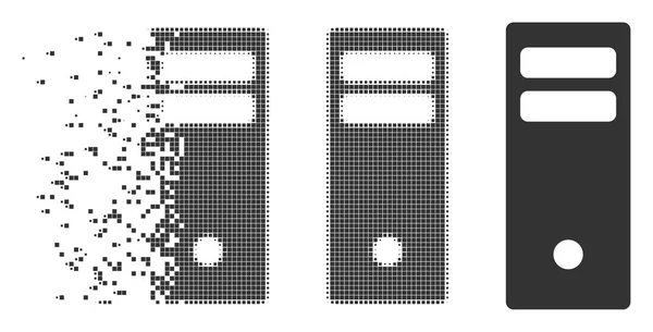 Bewegliches Pixel Halfone Server Mainframe Symbol — Stockvektor