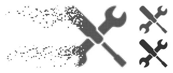 Beschädigtes Pixel-Halfone-Einstellungsoptionen-Symbol — Stockvektor