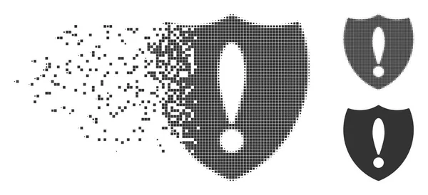 Pixel fragmenté Halftone Shiled Problème Icône — Image vectorielle